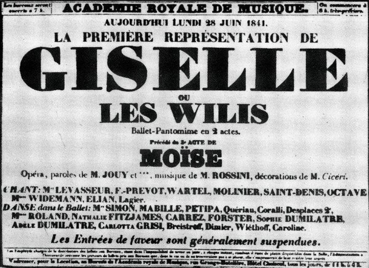 Original Giselle Playbill Paris 1841 v2